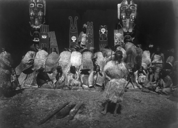 An incident of the Winter Dance-Nakoaktok, c1914. Creator: Edward Sheriff Curtis.