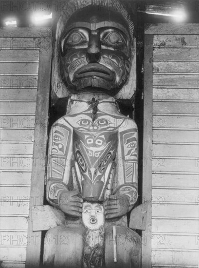 A Koskimo House-post, c1914. Creator: Edward Sheriff Curtis.