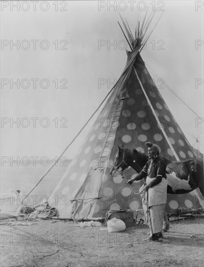 A Blackfoot tepee, c1927. Creator: Edward Sheriff Curtis.