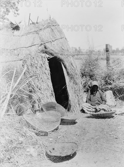 Paviotso house at Walker Lake, c1924. Creator: Edward Sheriff Curtis.