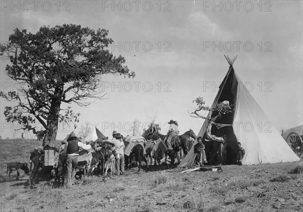 Visitors at Jicarilla, c1905. Creator: Edward Sheriff Curtis.