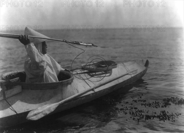 Ready for the throw-Nunivak, c1929. Creator: Edward Sheriff Curtis.