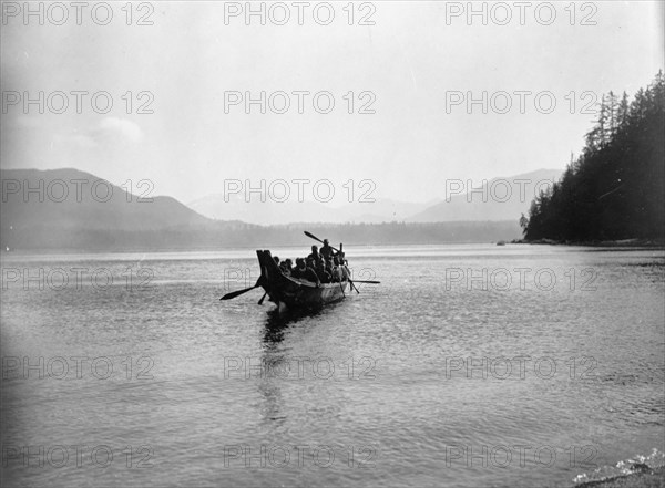 A chief's party-Qagyuhl, c1910. Creator: Edward Sheriff Curtis.