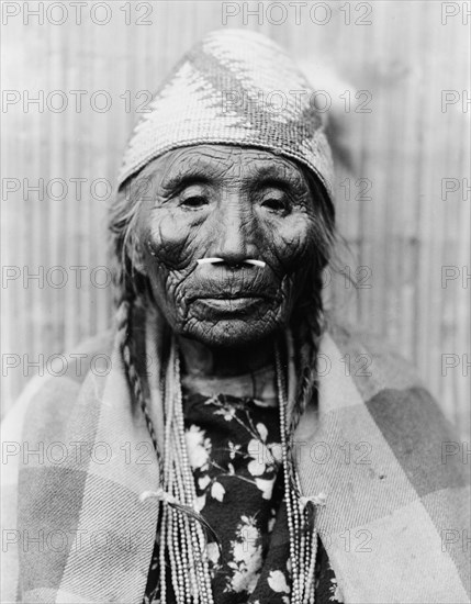 Wishram female type (front), 1910, c1915. Creator: Edward Sheriff Curtis.