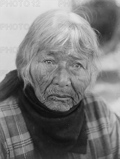 Aged Pomo woman, c1924. Creator: Edward Sheriff Curtis.