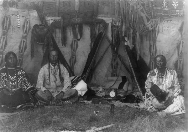 Lodge interior-Piegan, c1910. Creator: Edward Sheriff Curtis.