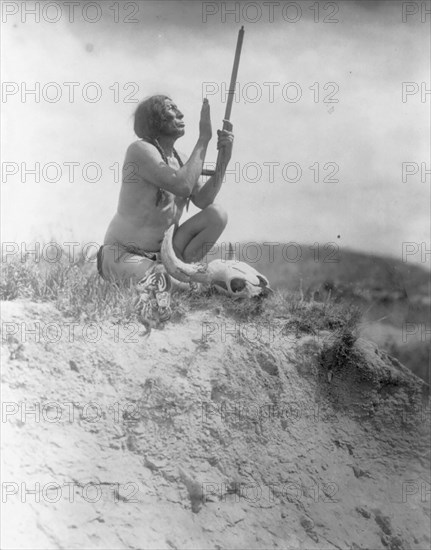 Prayer to the Great Mystery, (Slow Bull), c1907. Creator: Edward Sheriff Curtis.