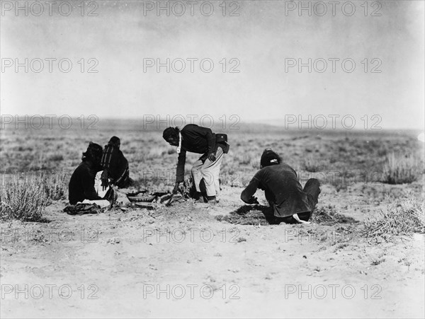 Preparing the sweat, c1905. Creator: Edward Sheriff Curtis.