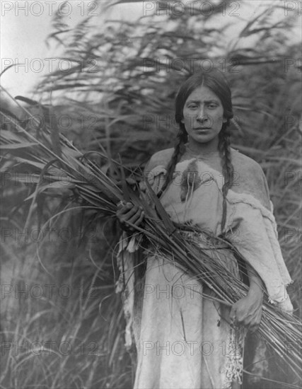 The rush gatherer, c1908. Creator: Edward Sheriff Curtis.