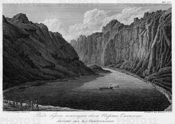 View of the Seashore Near Port Chichagov, 1813. Creator: Koz'ma Vasil'evich Chesky.