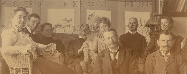 A social gathering in the veranda room, Dom Smith, Vladivostok, Russia, 1899. Creator: David M. Clarkson.