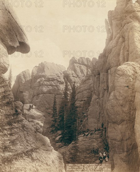 Lake Harney Peaks, near Custer City, SD, on B & M Ry, 1891. Creator: John C. H. Grabill.