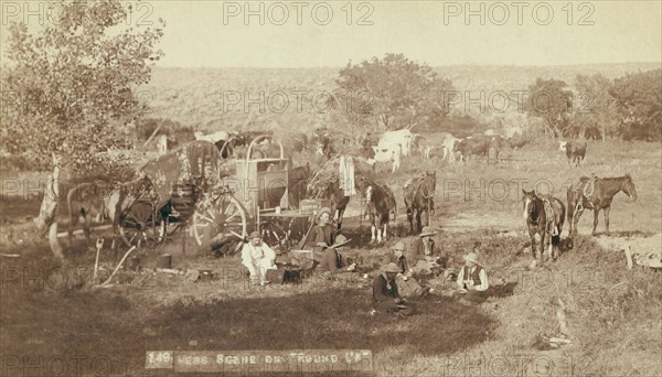 Mess scene on "round up", between 1887 and 1892. Creator: John C. H. Grabill.