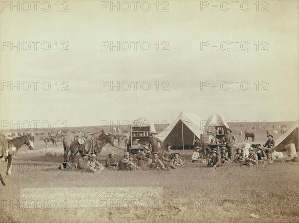 Roundup scenes on Belle Fouche [sic] in 1887, 1887. Creator: John C. H. Grabill.