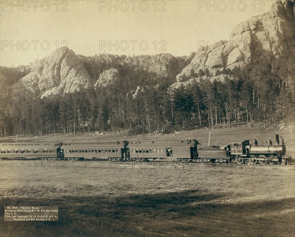 Harney Range Horseshoe Curve on the B[urlington] and M[issouri River] Ry near Custer City, SD, 1891. Creator: John C. H. Grabill.