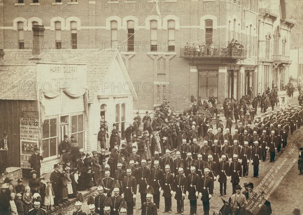 Deadwood Grand Lodge IOOF of Dakotas Street Parade, May 21, 1890, 1890. Creator: John C. H. Grabill.
