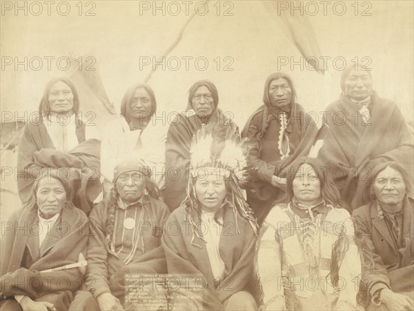 Indian chiefs who counciled with Gen Miles and setteled [sic] the Indian War -- 1 Standing..., 1891. Creator: John C. H. Grabill.