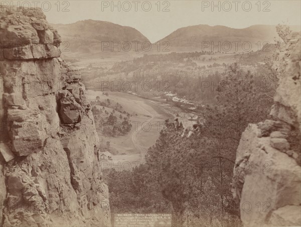 Echo Canyon Looking through Sioux Pass On FE and MV Ry, Hot Springs, SD, 1891. Creator: John C. H. Grabill.