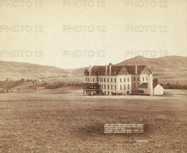 Minnekata Ave, from Soldiers' Home, Hot Springs, SD, on FE and MV Ry, 1891. Creator: John C. H. Grabill.