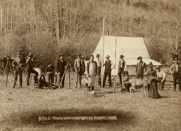 Engineers Corps camp and visitors, 1889. Creator: John C. H. Grabill.