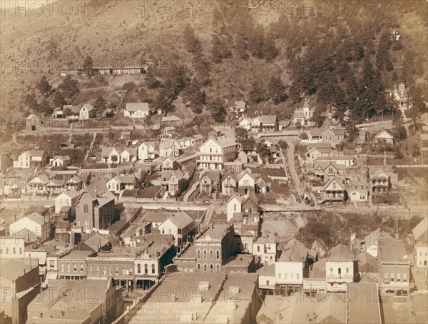 Altitude Part of Deadwood as seen from big flume, showing steps, stairways..., between 1887 and 92. Creator: John C. H. Grabill.