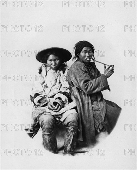 Gilyak boatmen, 1865-1871. Creator: VV Lanin.