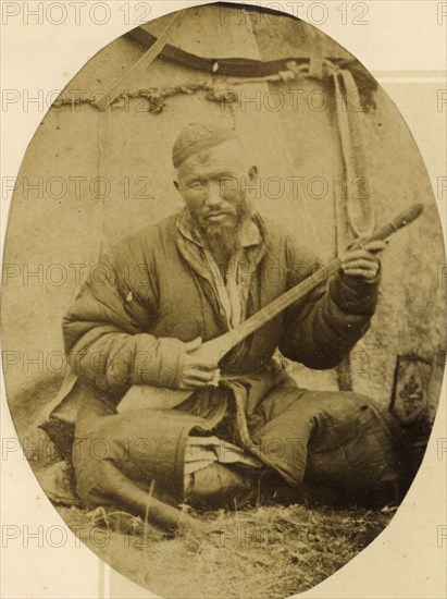 Kirghiz Individuals: a Singer, 1870. Creator: LK Poltoratskaia.