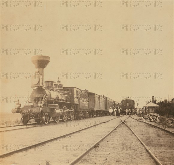 A train on the Ussuri line of the Trans-Siberian railway, between Vladivostok and..., 1899. Creator: Eleanor Lord Pray.