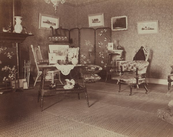 Corner of drawing room, facing east, Dom Smith, Vladivostok, Russia, 1899. Creator: Eleanor Lord Pray.