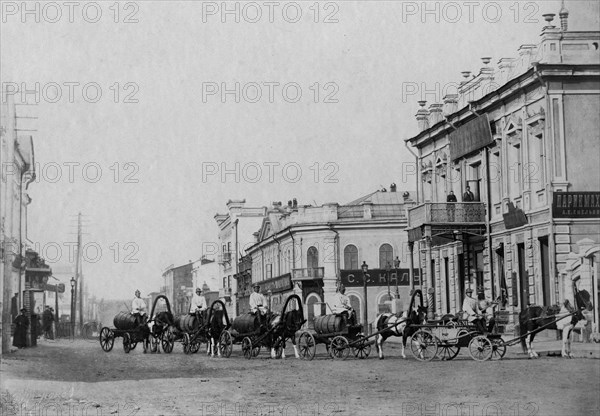 Convoy of the Irkutsk Voluntary Fire Society, 1894. Creator: R Prorokov.