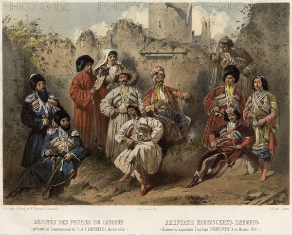 Deputies of the Caucasian tribes (who were at the coronation of the Sovereign Emperor..), 1862. Creator: Nicolas Aleksandrovich Sauerweid.