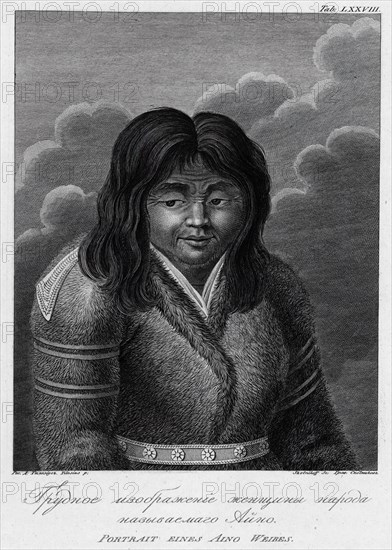 Illustration of an Ainu Woman, 1813. Creator: Jegor Skotnikoff.