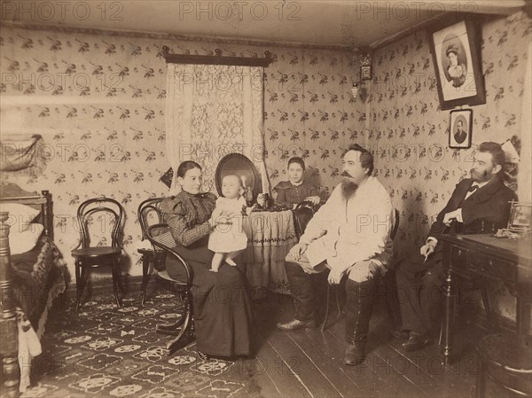 Interior view of a geologist's living room at gold mines in the Minusinsk mining district, 1890.  Creator: TG Ulatovskii.