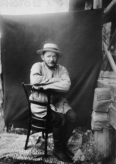 Portrait of a man, possibly the author of the album, 1890. Creator: Unknown.