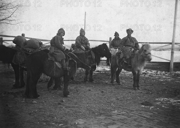 Yakuts on horses, 1890. Creator: Unknown.