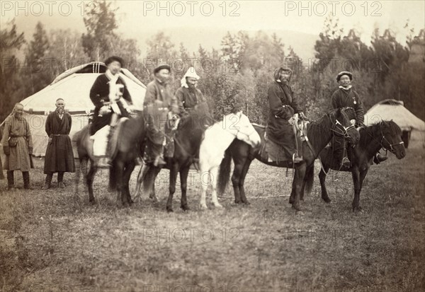 Khirgiz (ie, Kazakh) horsemen, between 1885 and 1886. Creator: Unknown.