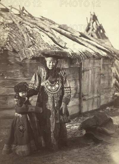 Group of Tartars [ie, Tatars], maiden & boy at small village near Minisinsk..., between 1885 and 86. Creator: Unknown.