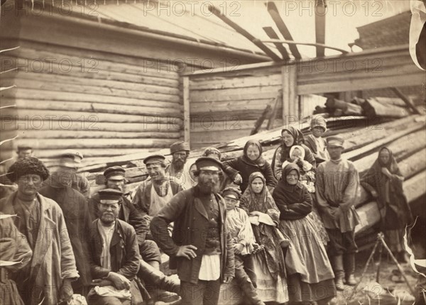 Laborers awaiting work at the Hill of Idleness Types of Russian working..., between 1885 and 1886. Creator: Unknown.