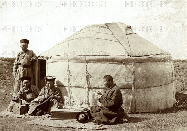 Buryat painters painting "Burkhans", 1895-1939. Creator: L Veniukov.