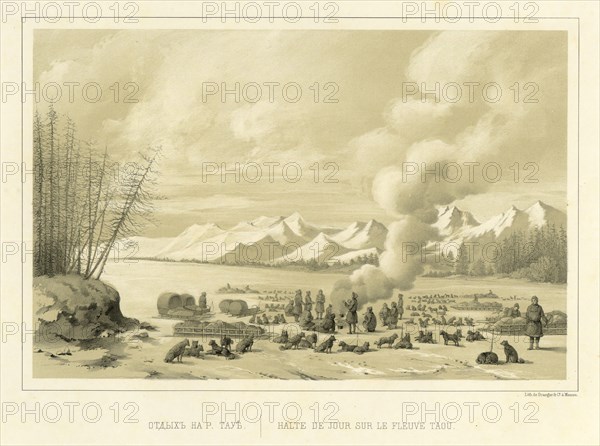 Resting Along the Tau River, 1856. Creator: Ivan Dem'ianovich Bulychev.