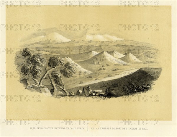 View of the Countryside near the Port of Petropavlovsk, 1856. Creator: Ivan Dem'ianovich Bulychev.