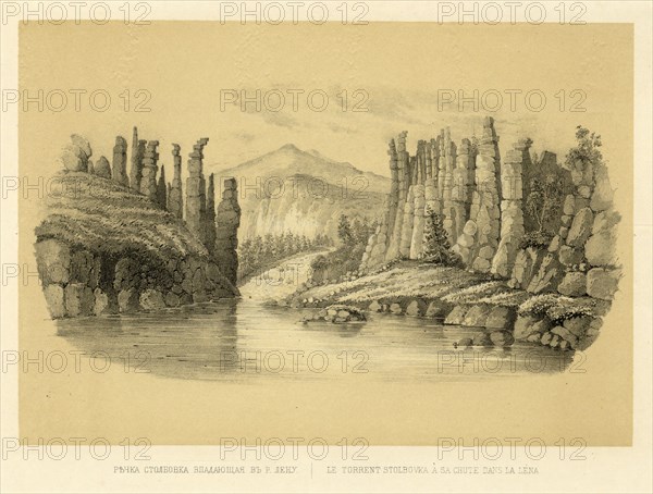 The Stolbovka Flowing into the Lena River, 1856. Creator: Ivan Dem'ianovich Bulychev.