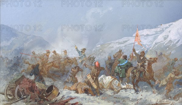 Fight with Pugachev's Troops, 19th century. Creator: Nikolay Nikolaevich Karazin.