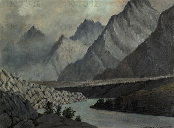 View of the Katun' River Valley, 1850-1899. Creator: Pavel Mikhailovich Kosharov.
