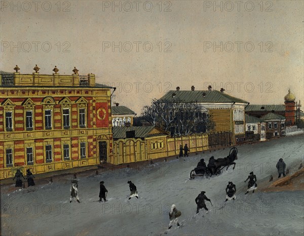 View of the Magistratskaia Street During Mud, 1880-1897. Creator: Pavel Mikhailovich Kosharov.
