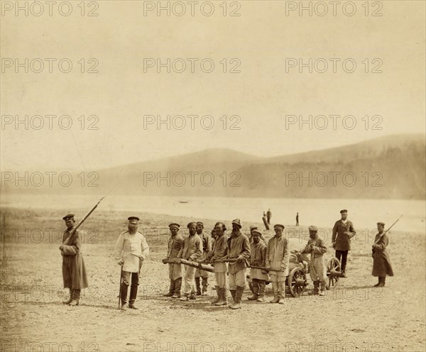 Transporting Cargo from Barges to Prison Storage Facilities, 1891. Creator: Aleksei Kuznetsov.