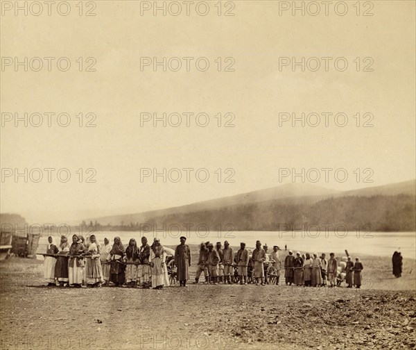 Transporting Cargo from Barges to Prison Storage Facilities, 1891. Creator: Aleksei Kuznetsov.