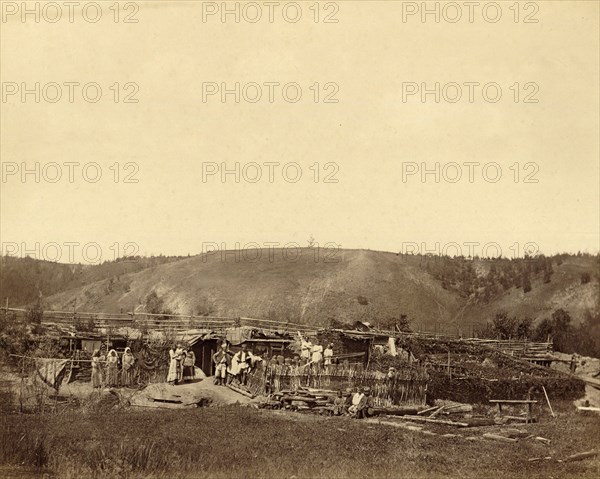Dug-Out Shelters of Interned Families, 1891. Creator: Aleksei Kuznetsov.