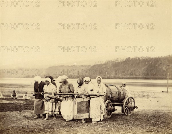 Hauling Water to the Prison Camp and Gardens, 1891. Creator: Aleksei Kuznetsov.