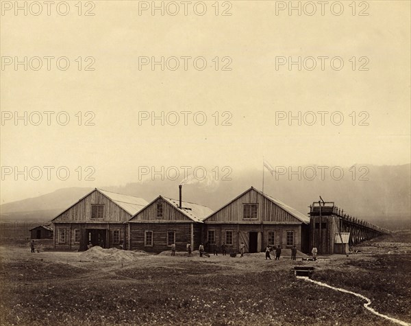 View of the New Silver and Lead Ore Enrichment Plant on the Byrka River, Amachinsk Ore Range, 1891. Creator: Aleksei Kuznetsov.